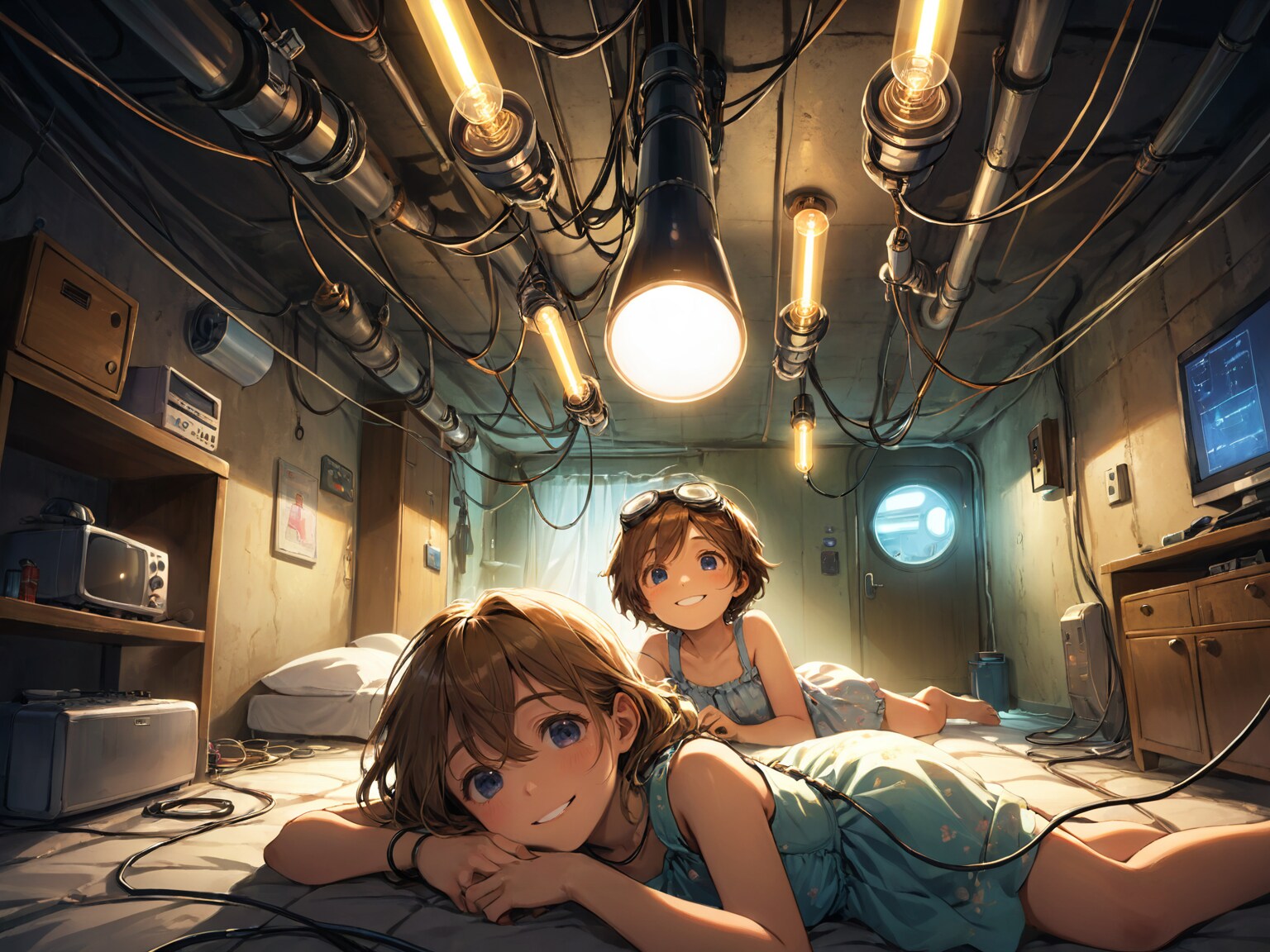 地下居住区の寝室 | の人気AIイラスト・グラビア