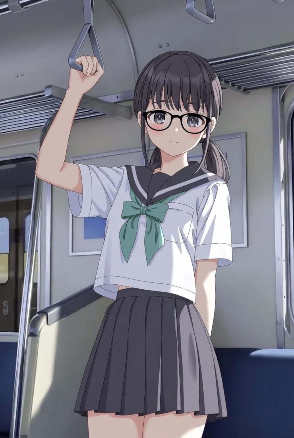 夏、少女、制服、腋毛