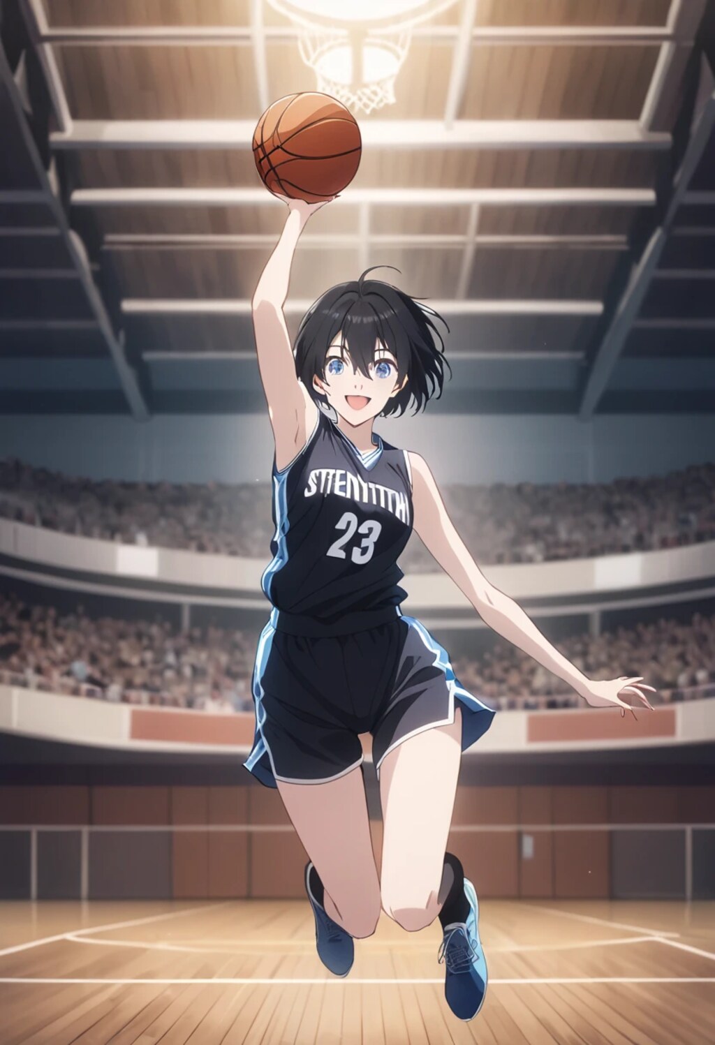 黒髪ボブでユニフォームの少女６