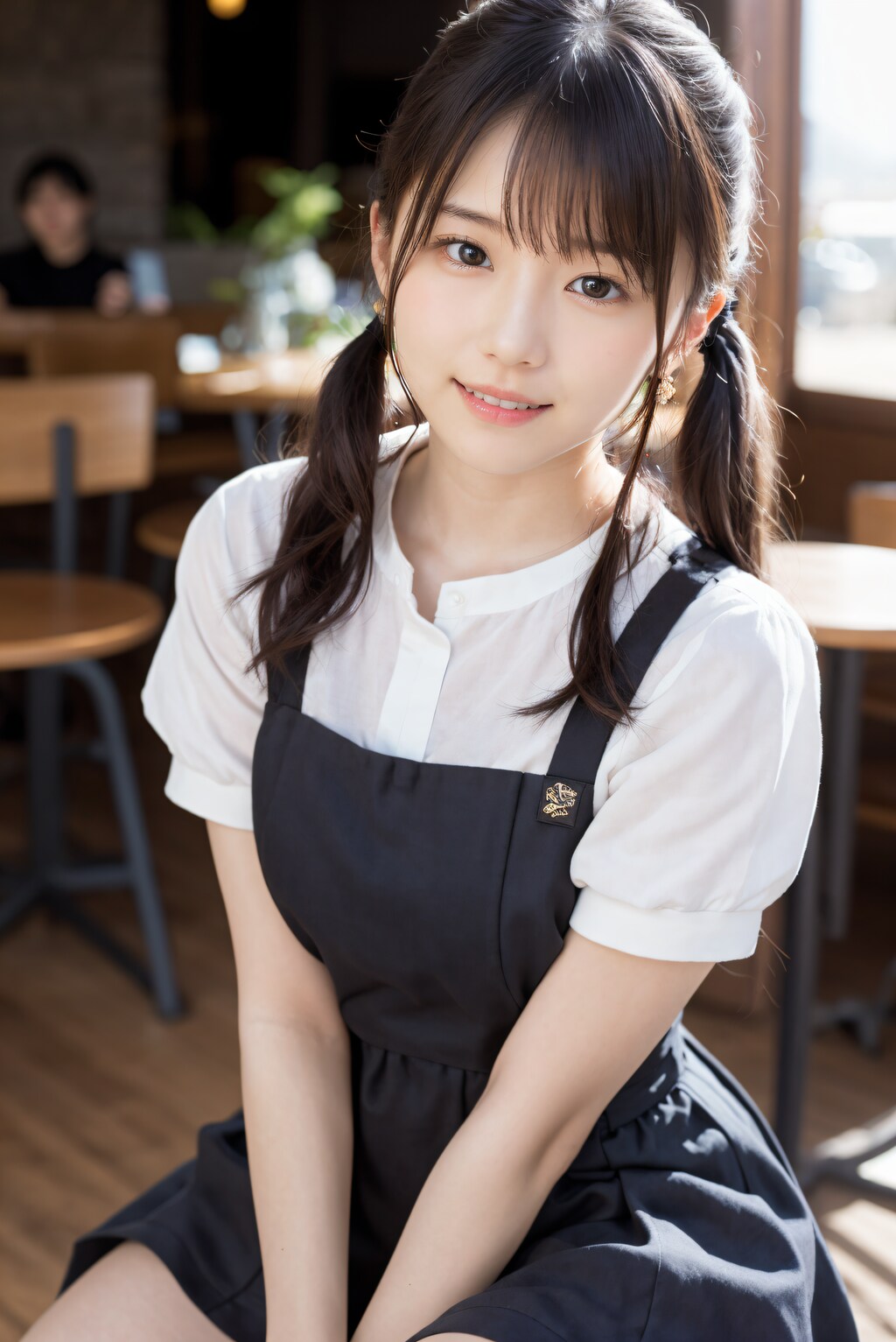 喫茶店のツインテールの女の子