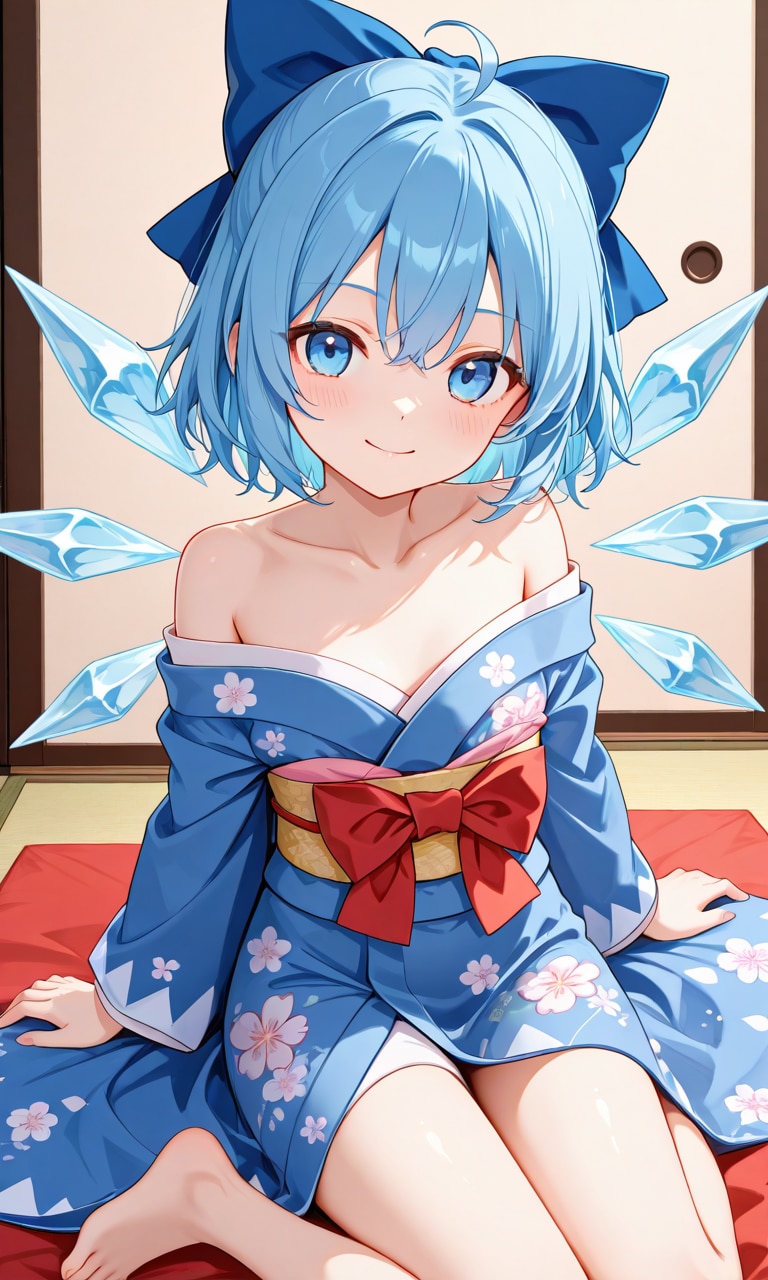 開けた晴れ着チルノ＆大妖精