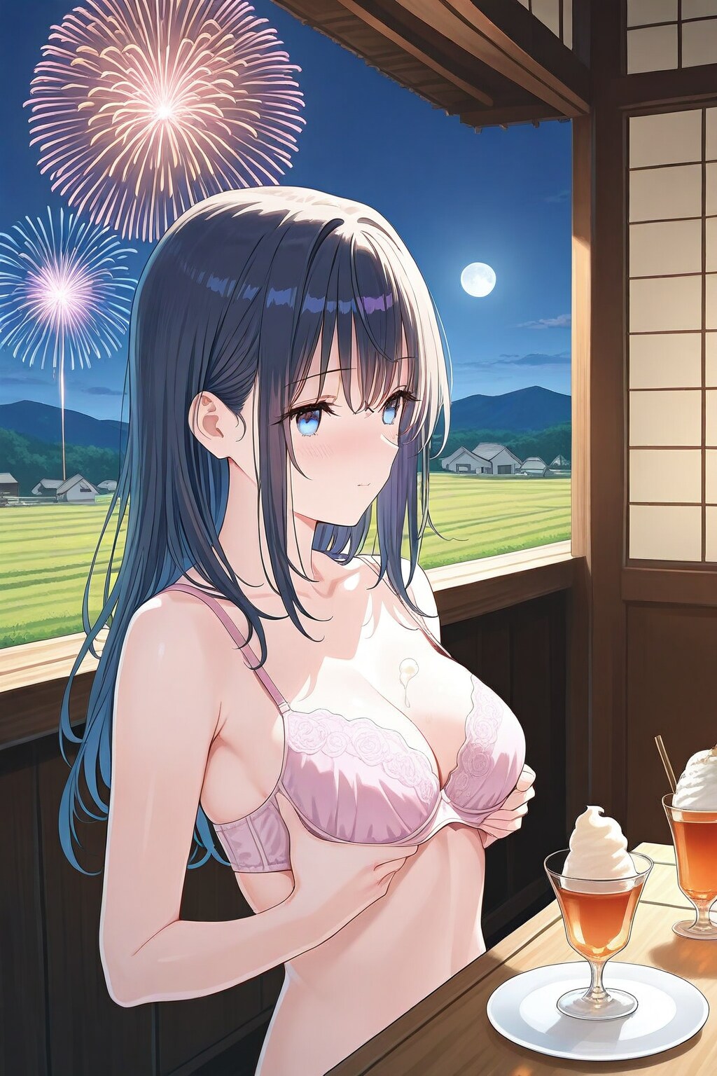 ブラを調整する葵さん