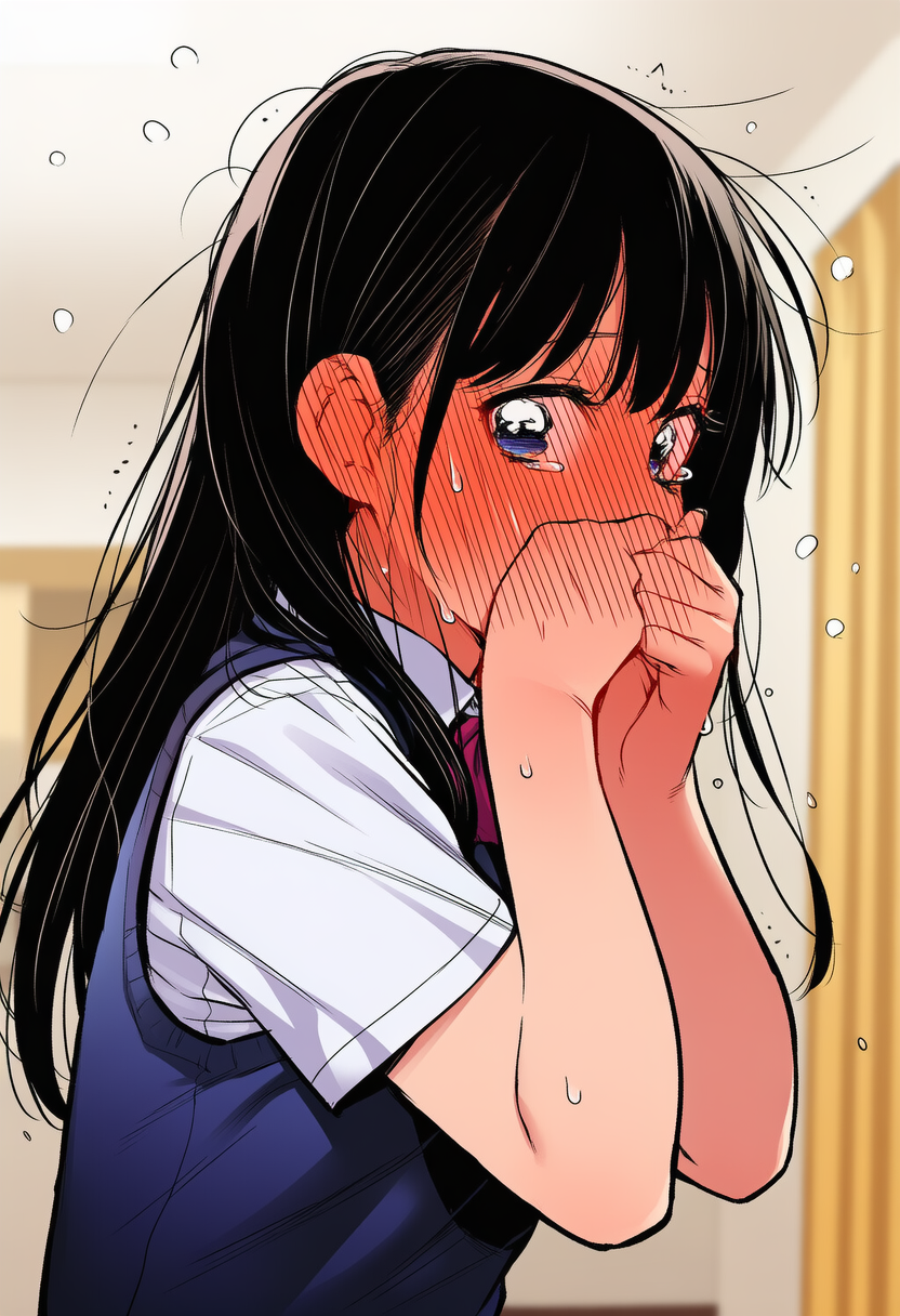 作例・何かを見ちゃった女の子