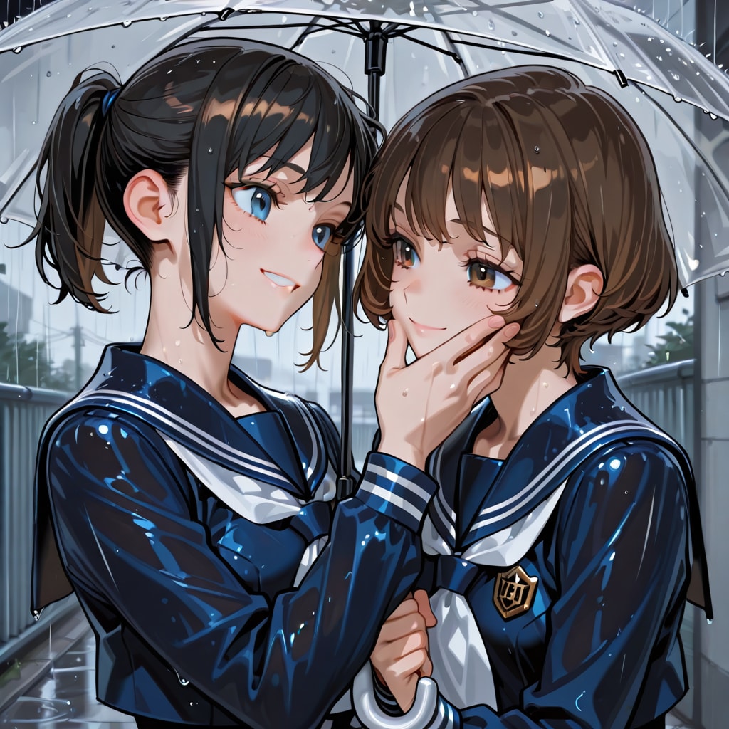 相合傘 | の人気AIイラスト・グラビア
