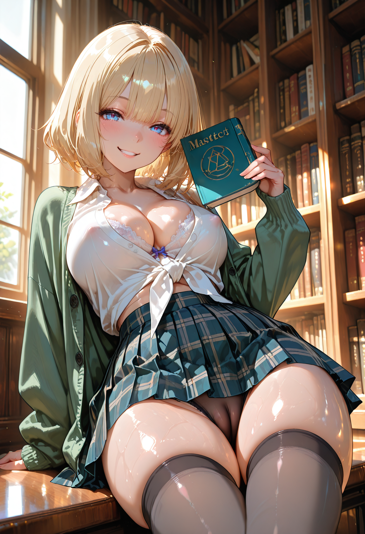 図書館でアメスク❤ギャル❤