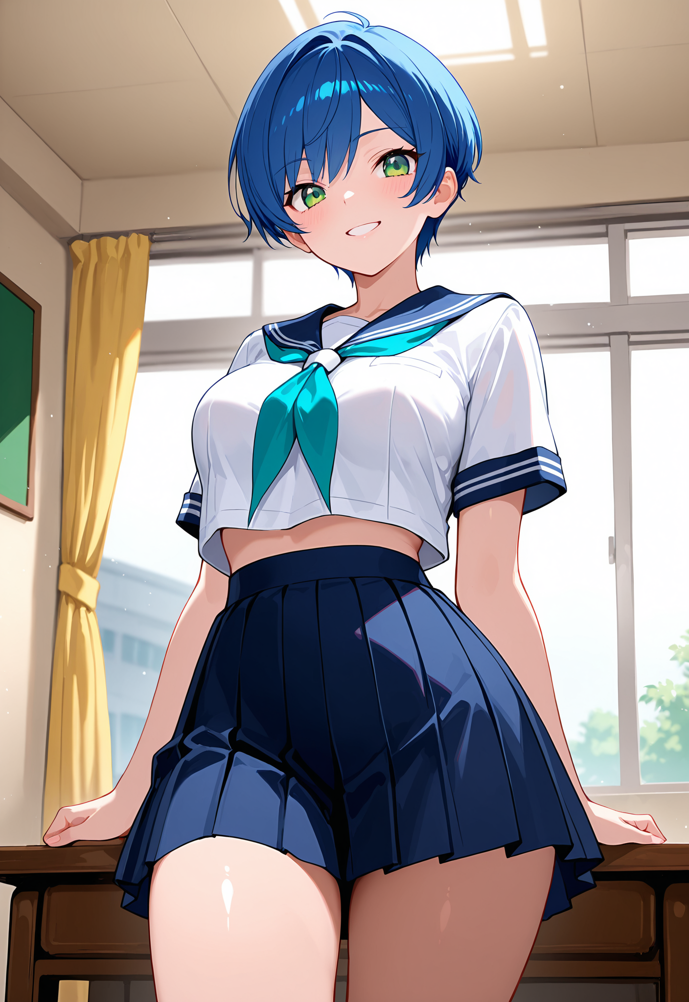 【名前未定】オリジナルキャラ青髪ショートJKちゃん