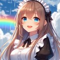 雨上がりの虹とメイドさん 3枚目