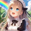 雨上がりの虹とメイドさん 4枚目
