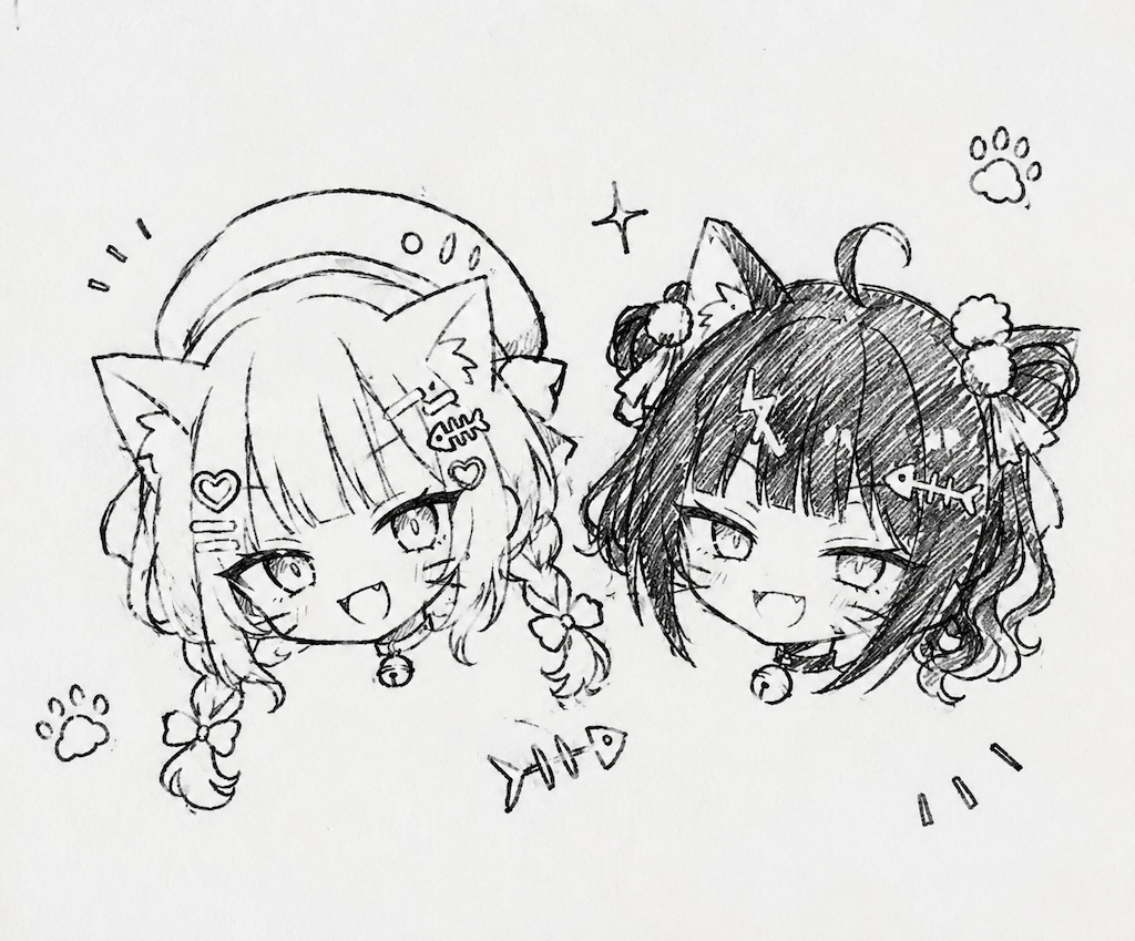 落書き双子ちゃん