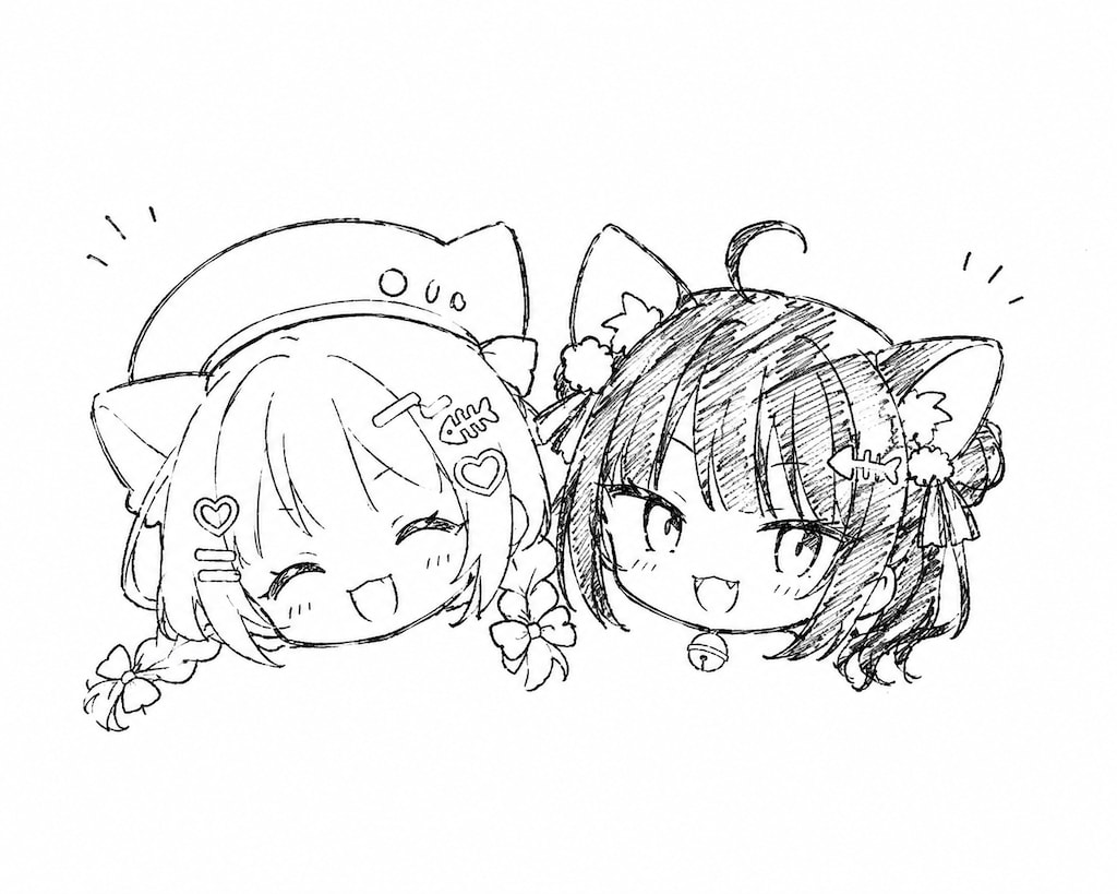 落書き双子ちゃん