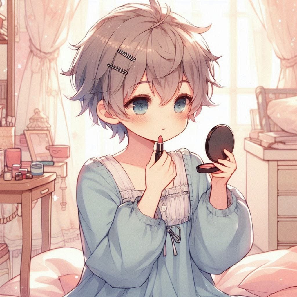 口紅と男の子 | の人気AIイラスト・グラビア