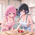 ケーキ作り、その2　あまねｘこまの「ドキドキ！AIクッキング！！」 2枚目