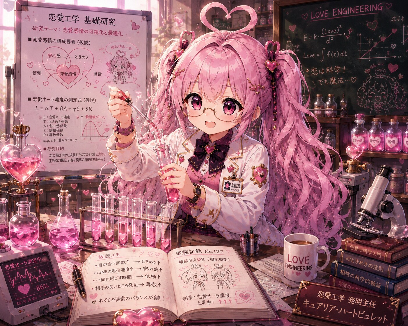 作者の「ピンク髪メガネっ娘」枠を奪いに来る恋愛工学娘
