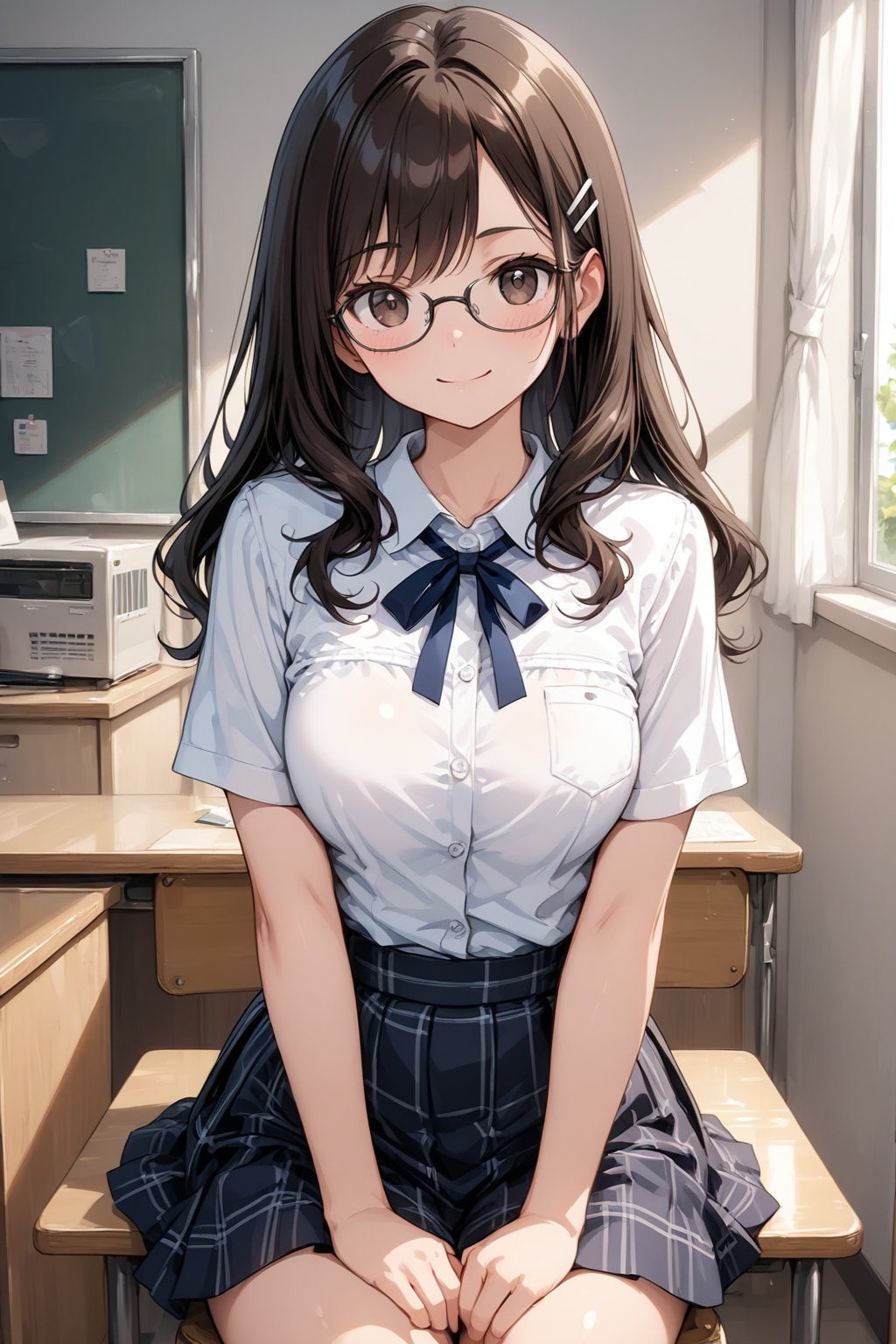 綴ちゃん、机に座る、、、