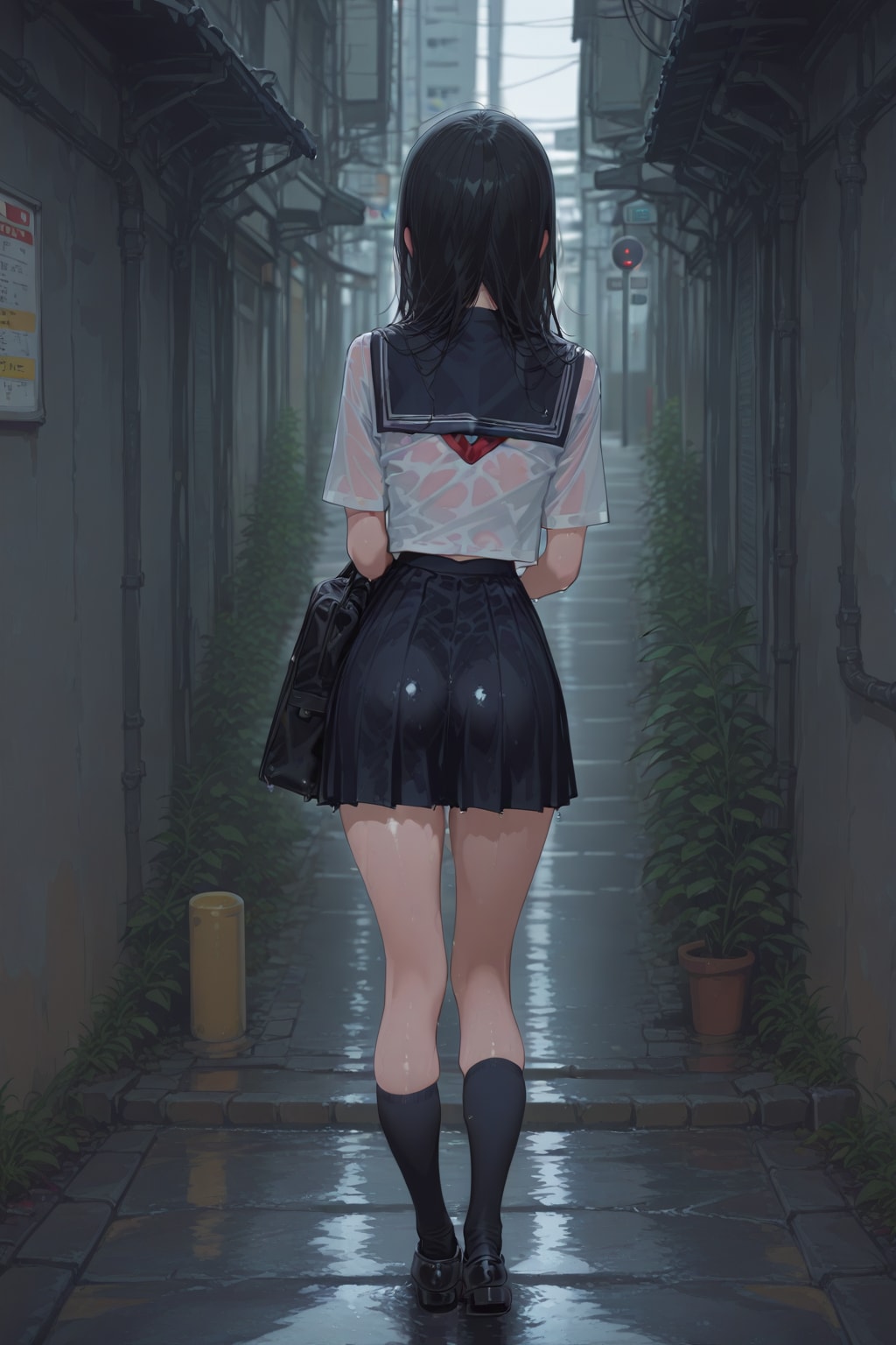 セーラー服紺ハイソックス