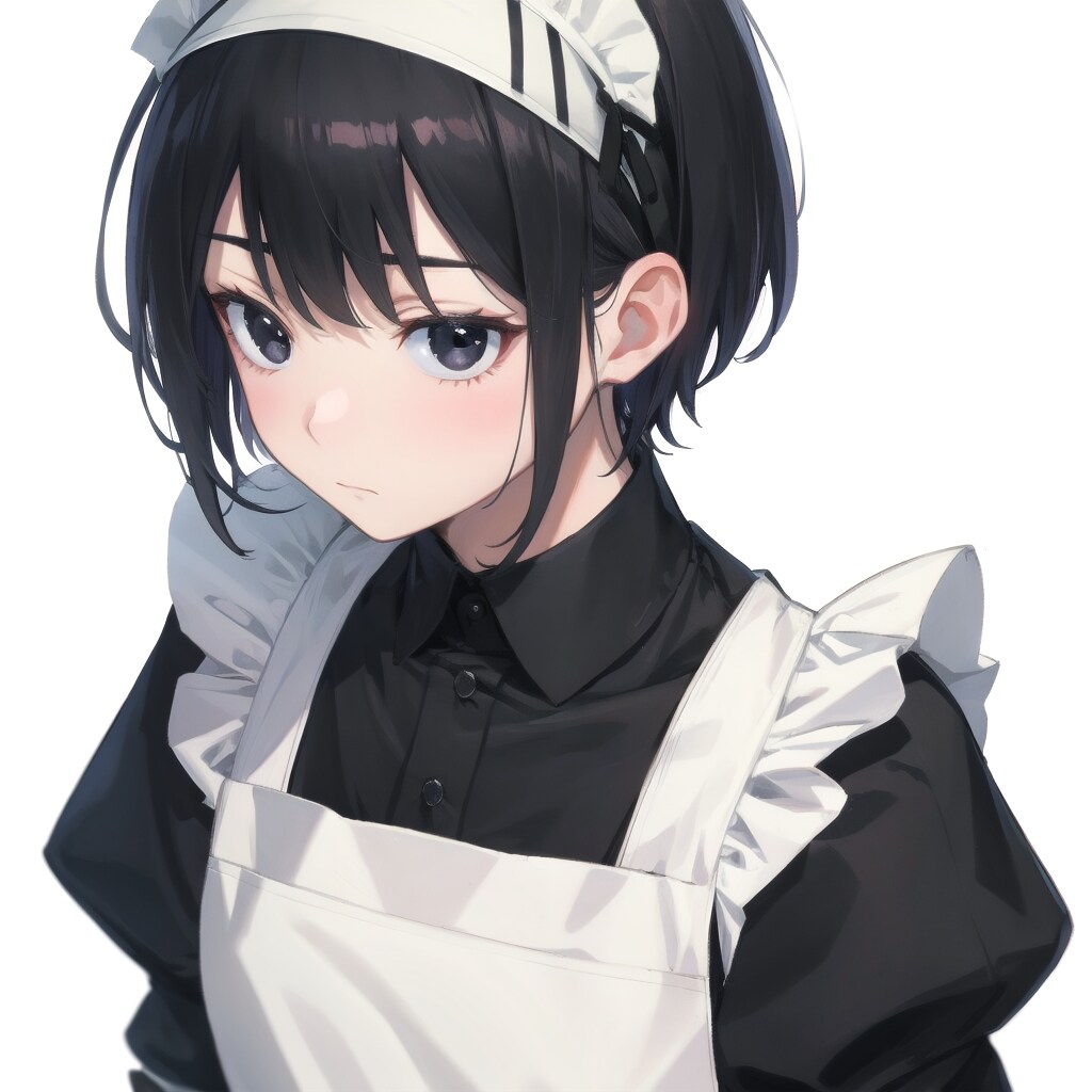 じーっと見つめる少年メイド