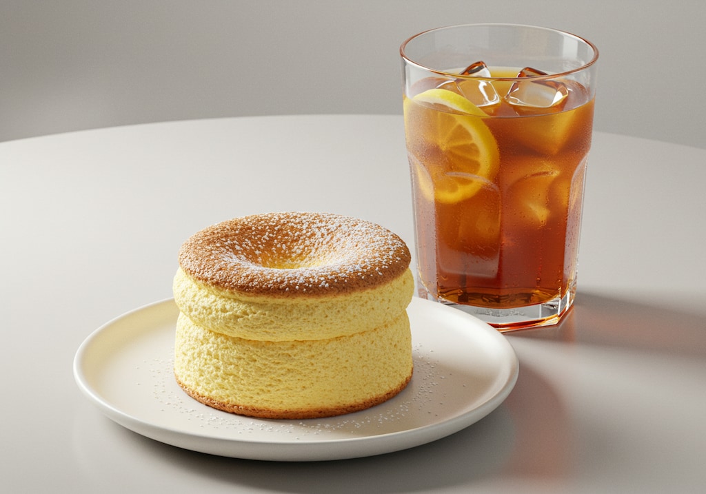 デザートのスフレケーキ