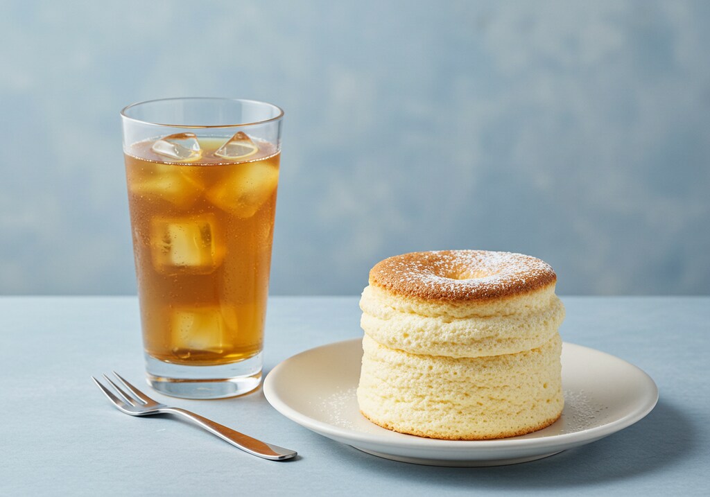 デザートのスフレケーキ