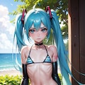 初音ミクです。027_ビキニで公園_『…わかったわよ。』（イラスト風） 11枚目