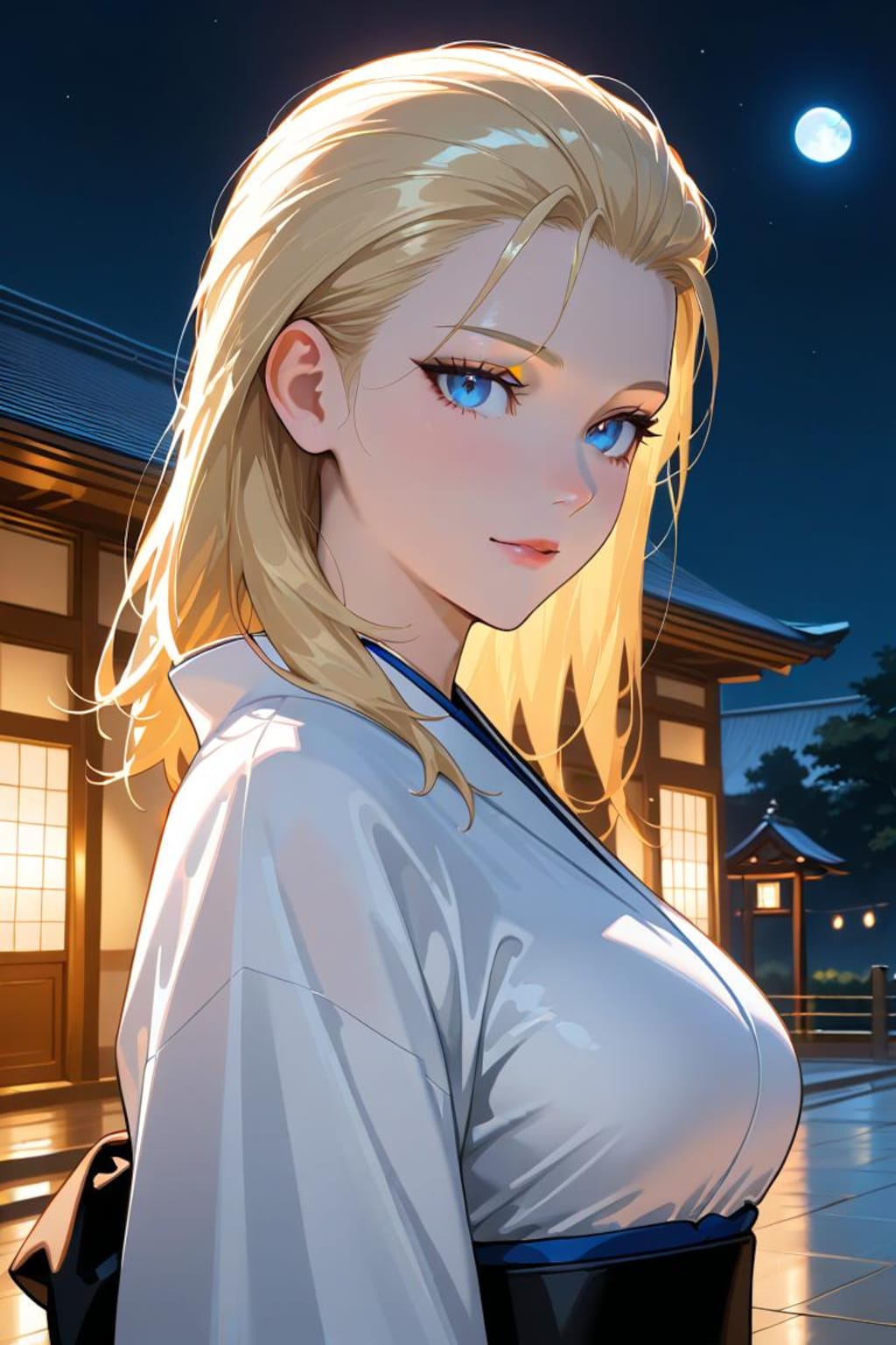 着物を着た白人女性