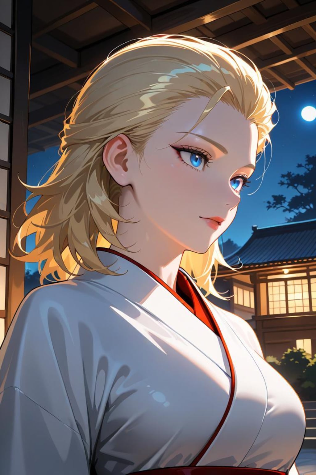 着物を着た白人女性