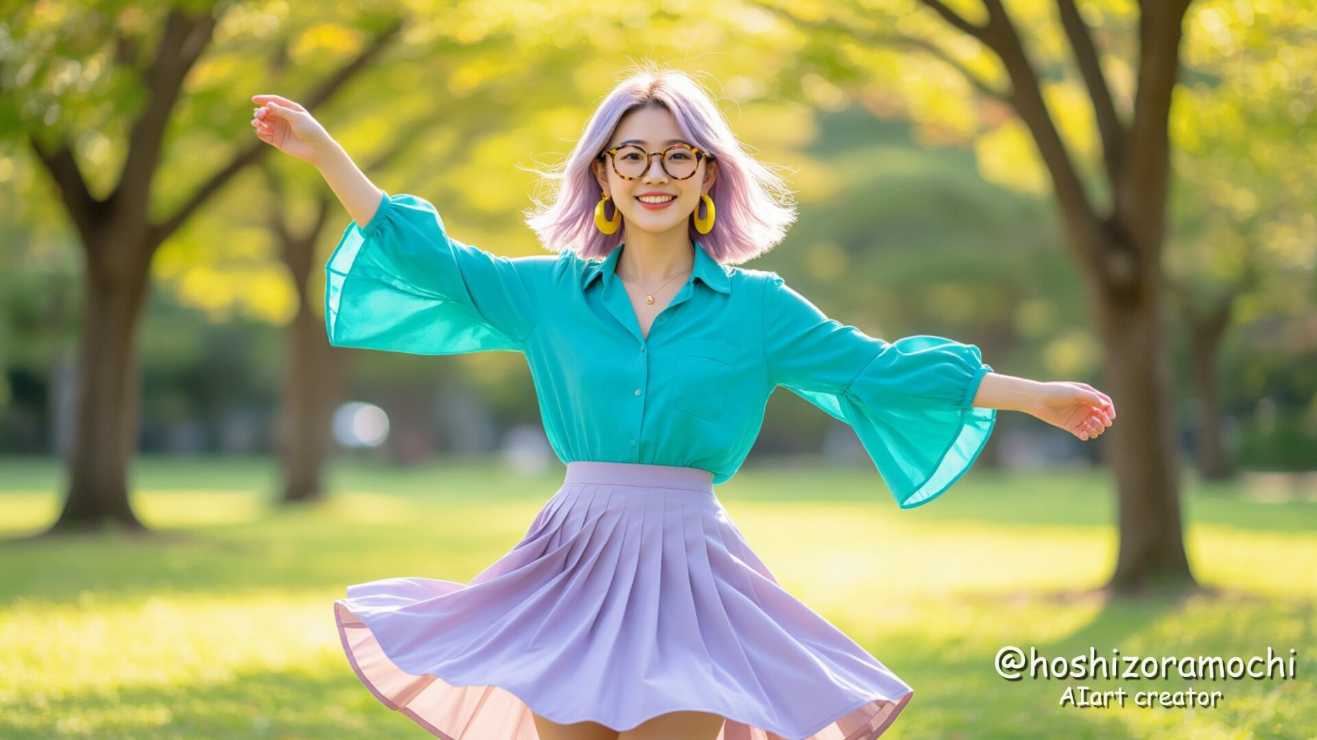午後の公園、光の中で踊る瞬間