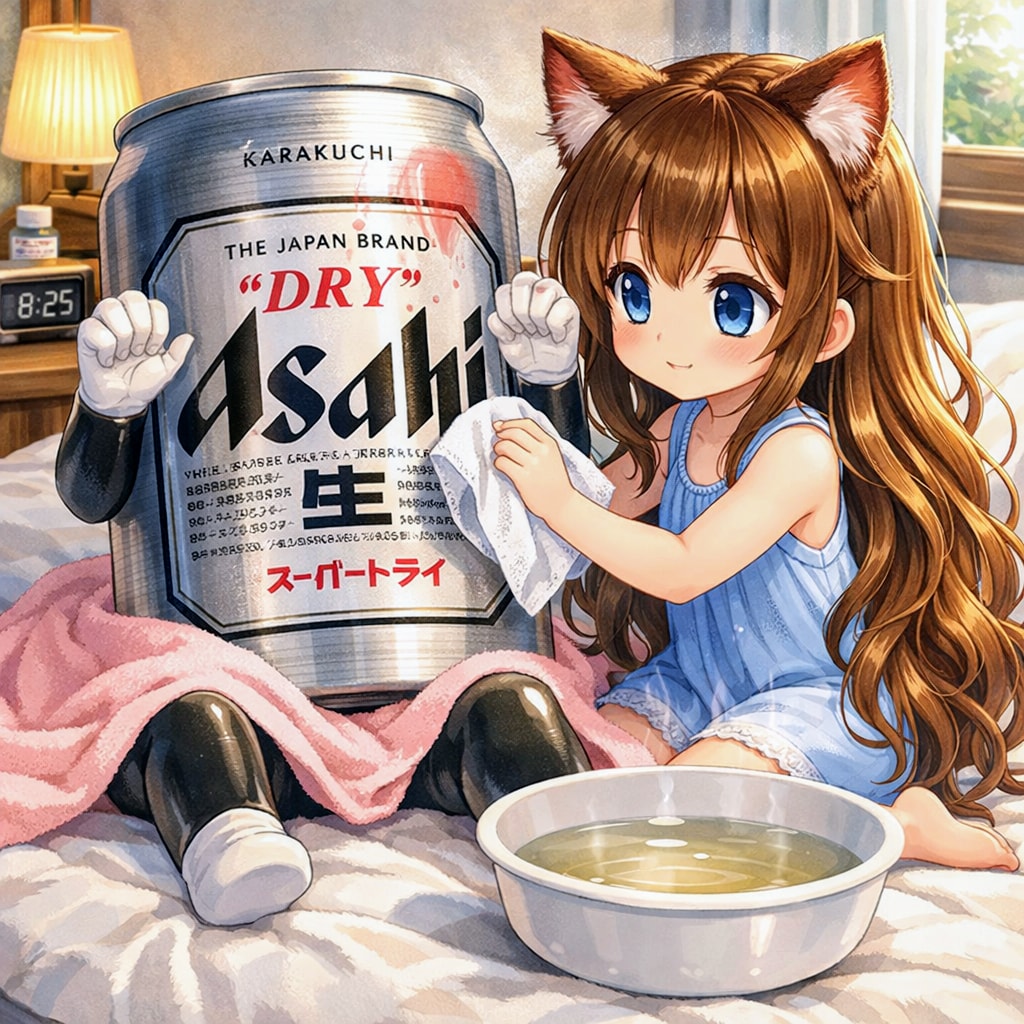 全裸 清拭介助をする小さな女の子