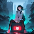 [suno]sitting on flashing sign 2枚目