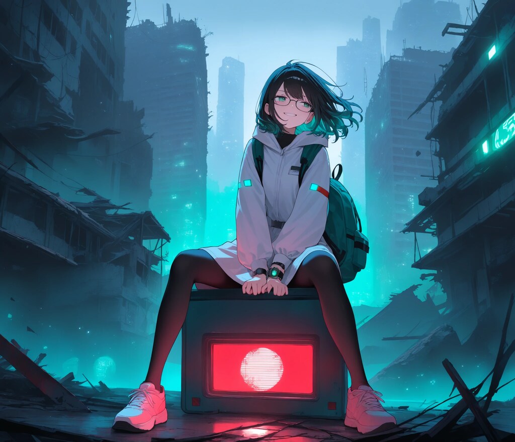 [suno]sitting on flashing sign