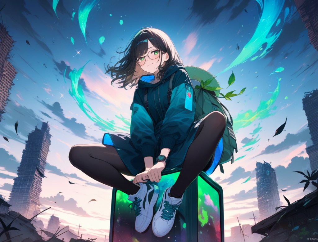 [suno]sitting on flashing sign