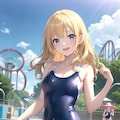 スク水の遊園地プール！ 2枚目