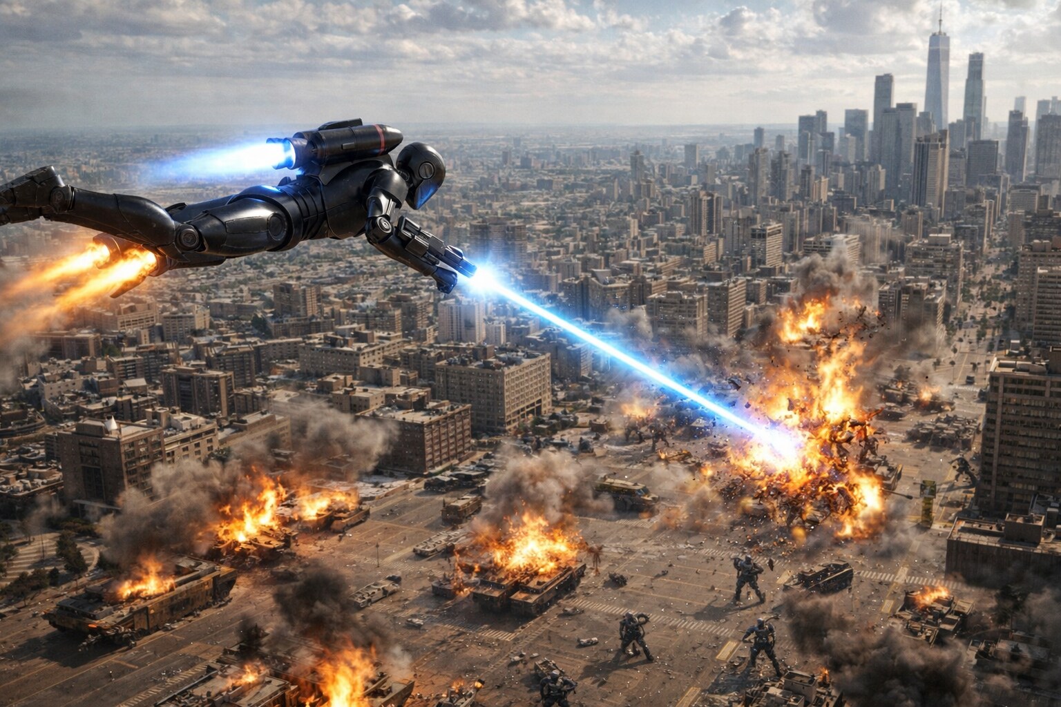 重装ロボットVS機械化歩兵師団 | の人気AIイラスト・グラビア