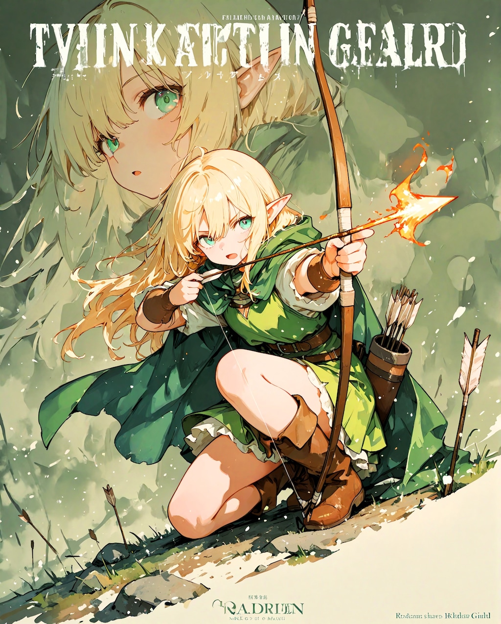 ポスター風エルフ少女