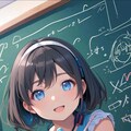 黒板に絵を描いた小さな女の子 5枚目