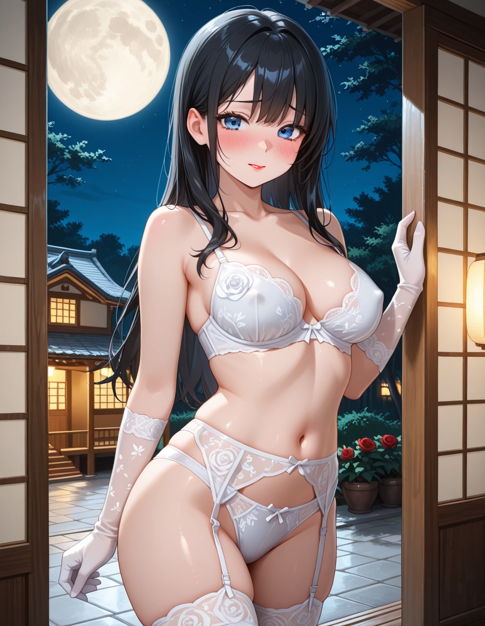 白下着の葵さん(PixAI版)