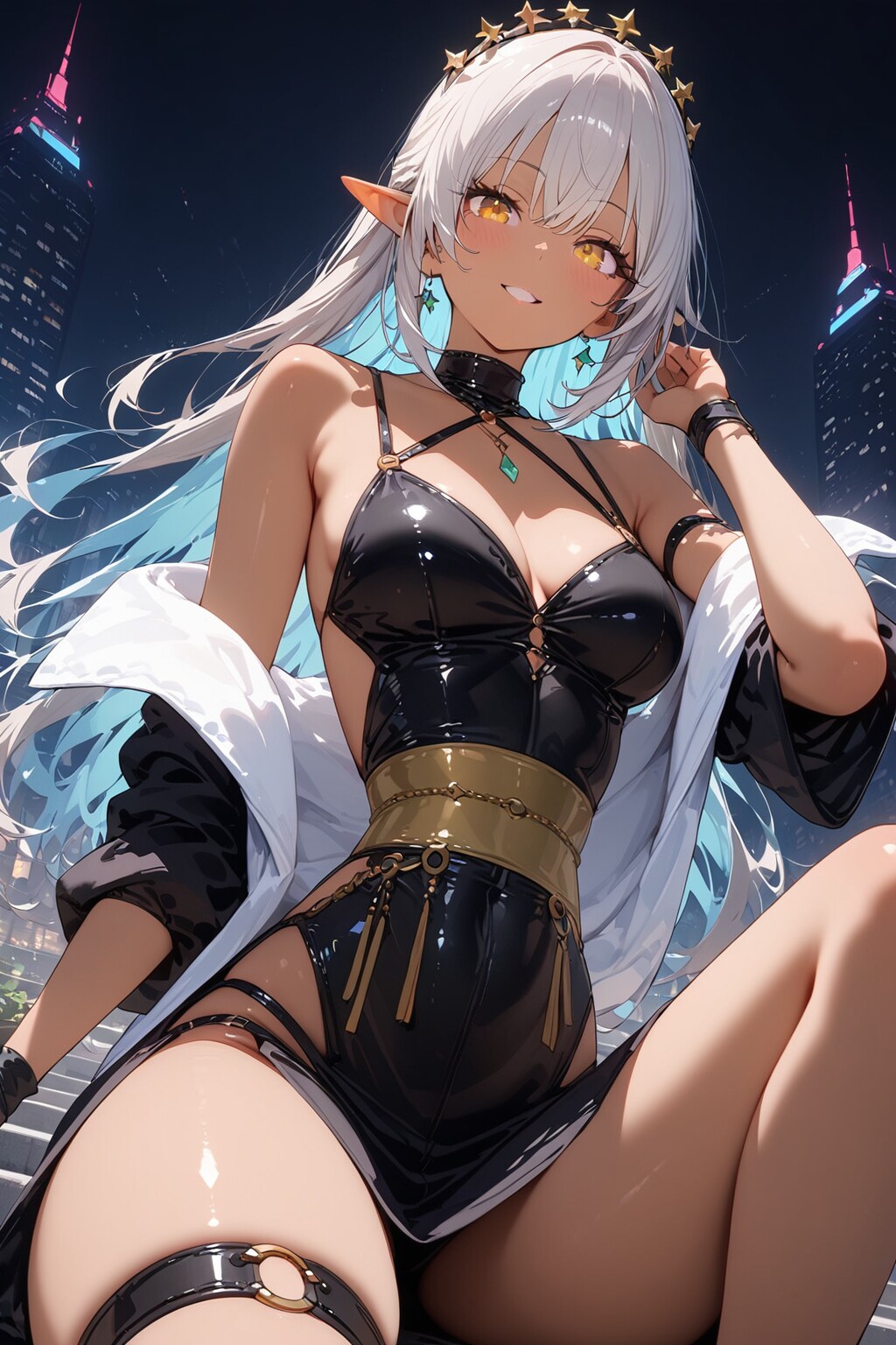 大都会で忍ぶダークエルフさん