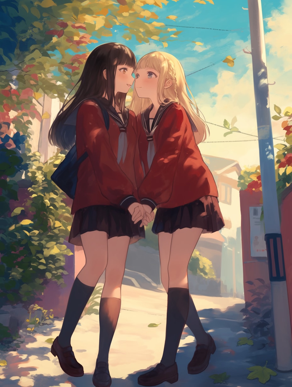 キスしたい二人のJK108 | の人気AIイラスト・グラビア