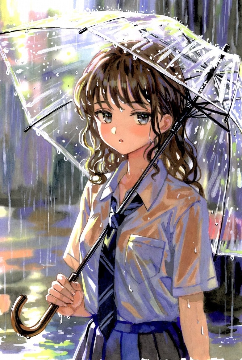 傘差すまでに濡れちゃった