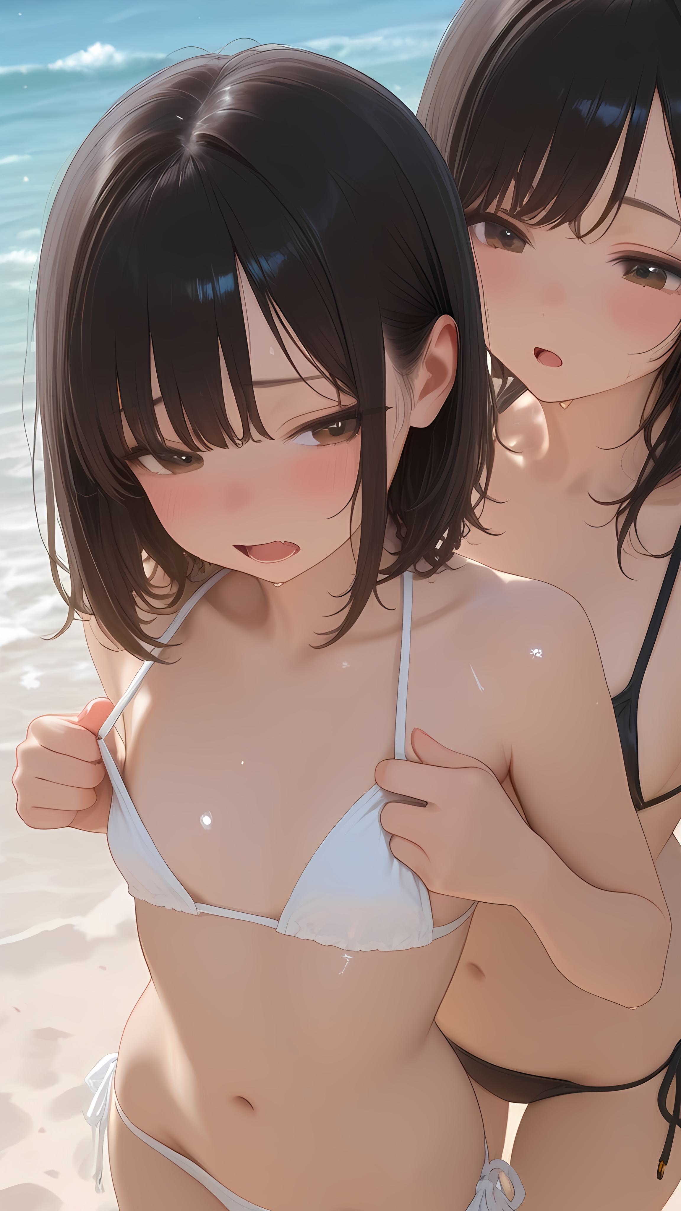水着少女を狙う悪質お姉さん