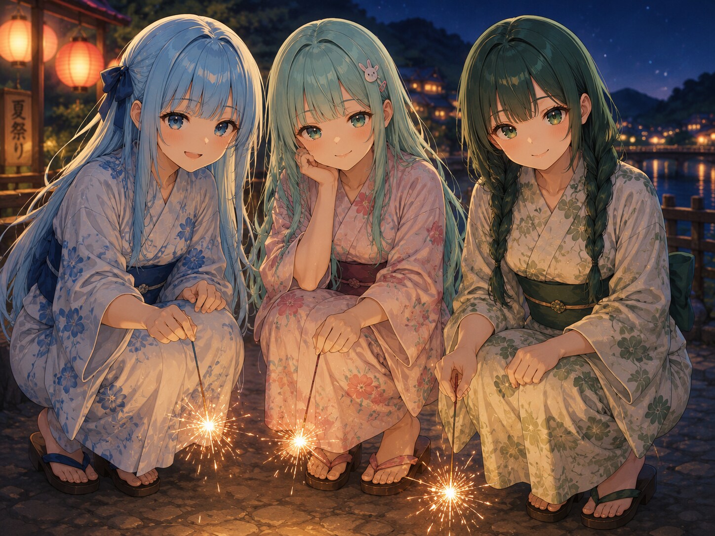 晩夏の花火大会…🎇 | の人気AIイラスト・グラビア