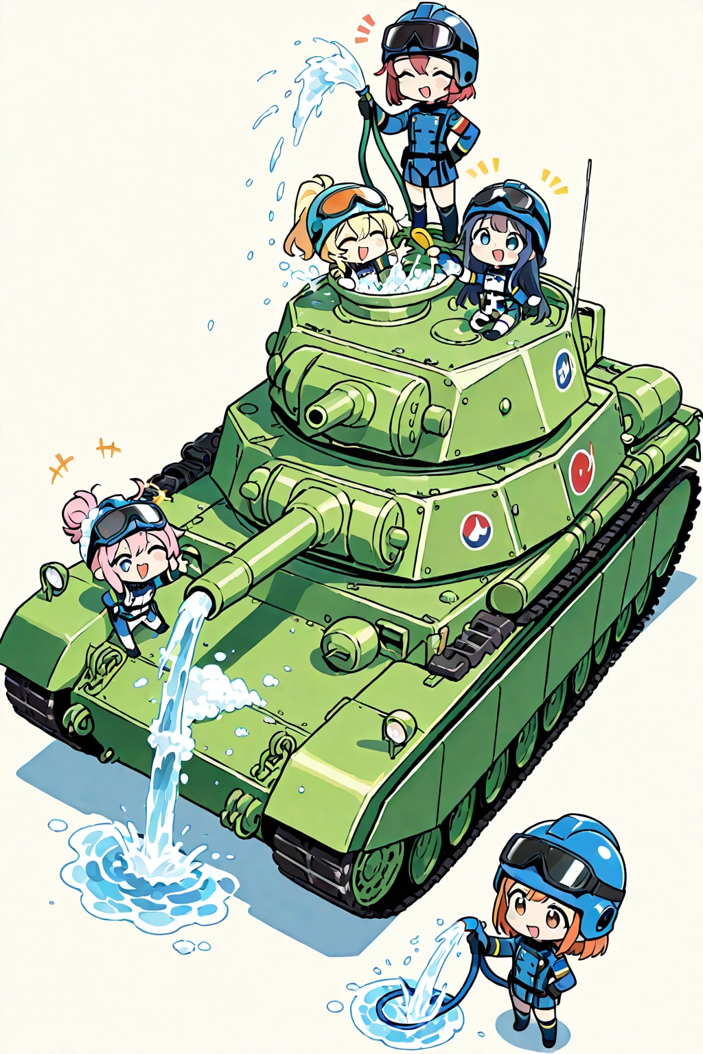 戦車を洗車 | の人気AIイラスト・グラビア