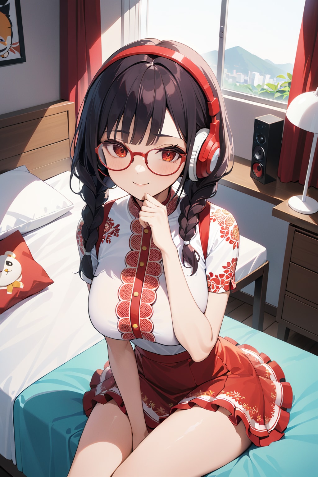 私服で音楽を聴く紅ちゃん | の人気AIイラスト・グラビア