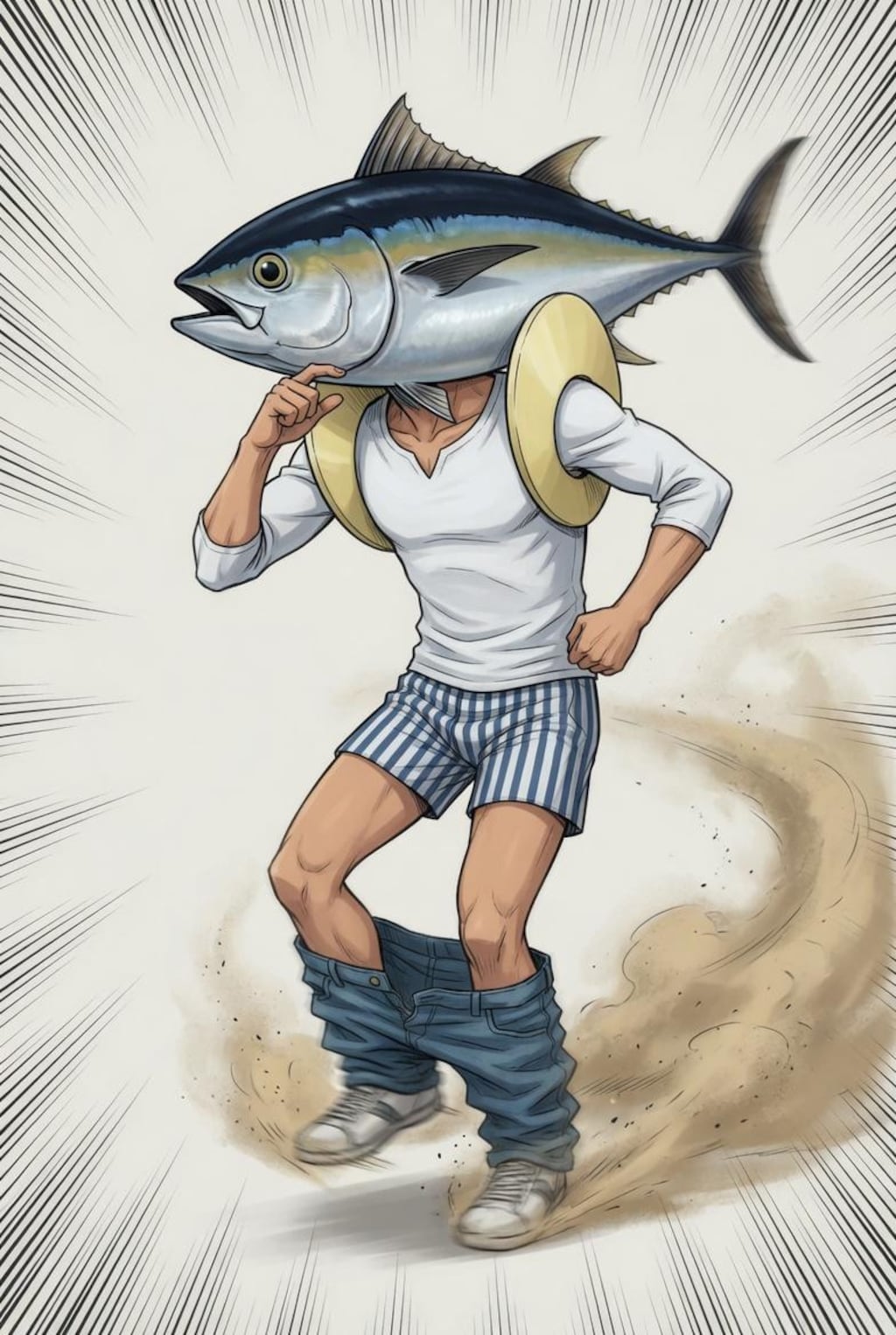 と、この口と日焼け跡！！…あとお父さん🐟