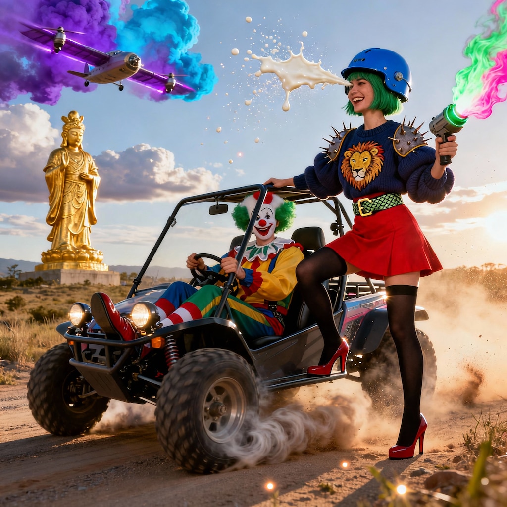 ピエロと緑髪の人