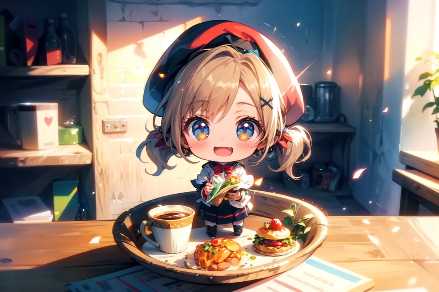 ちびちゃんと、モーニングセット。 | の人気AIイラスト・グラビア