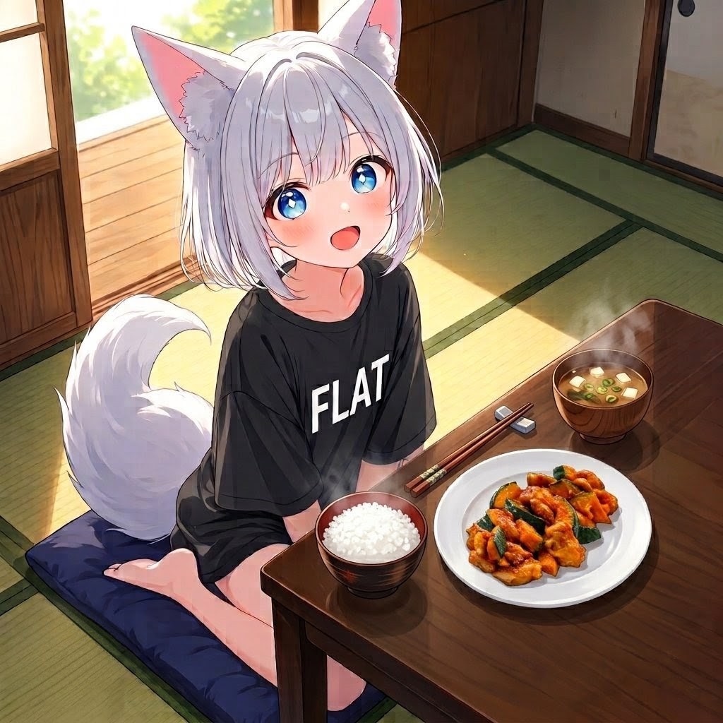 かぼちゃと鶏むね肉のごま照り炒め