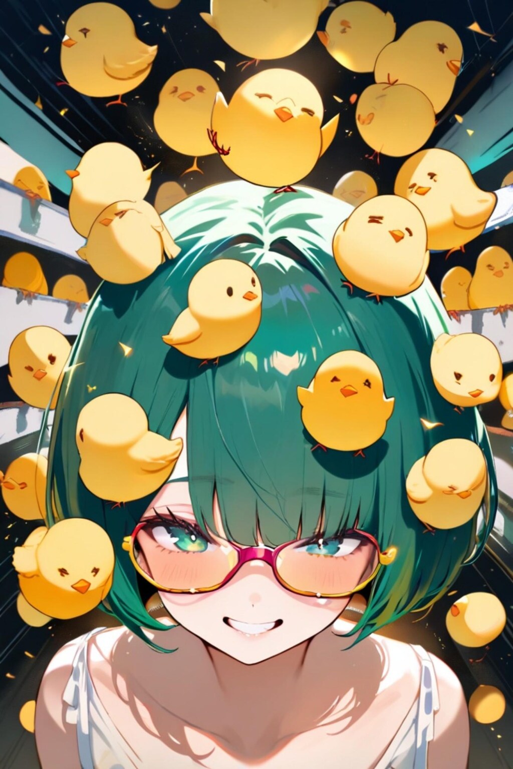 緑髪の眼鏡ちゃん