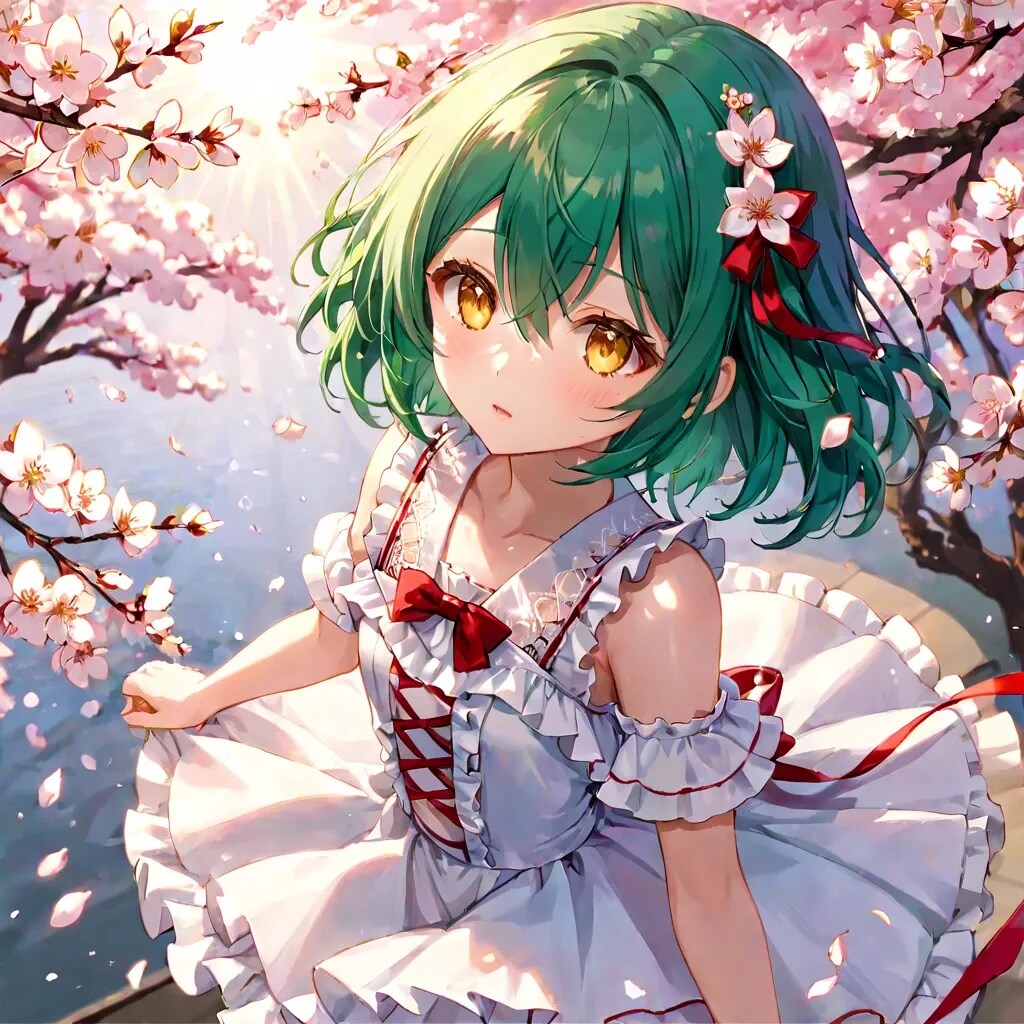 桜と少女