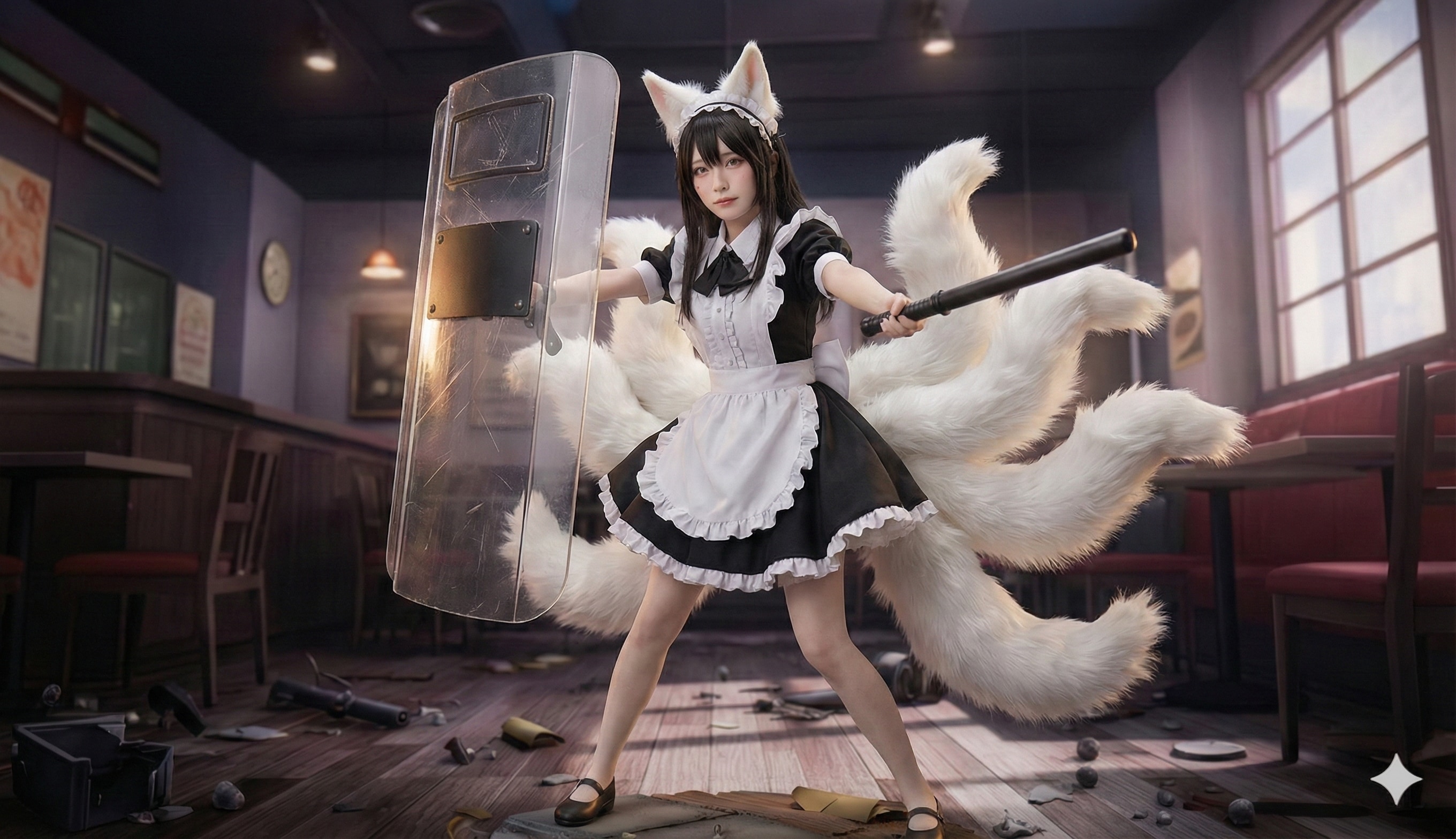 コスプレ風・九尾のメイド | の人気AIイラスト・グラビア