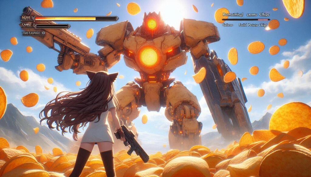 無一文のニート女子、ポテチは自分で狩る